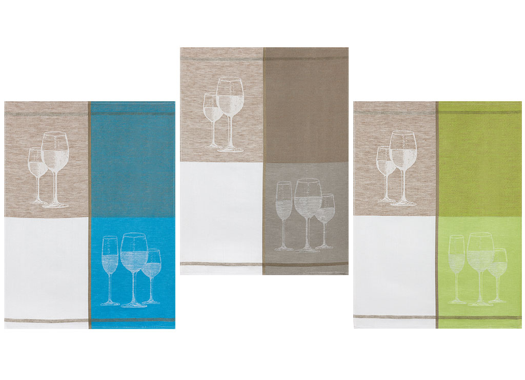 Torchons Lin/Coton Jacquard Verres