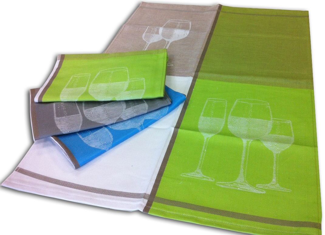 Torchons Lin/Coton Jacquard Verres
