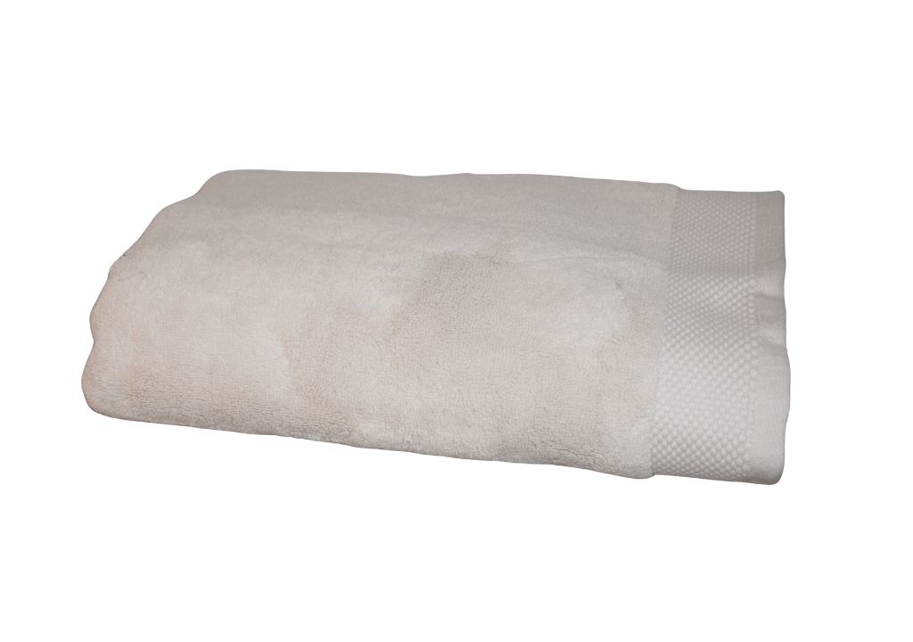 Drap de douche 70x140 micro-coton 520gr/m2 hyper absorbant et moelleux coloris lin collection Ariane, broderie disponible.