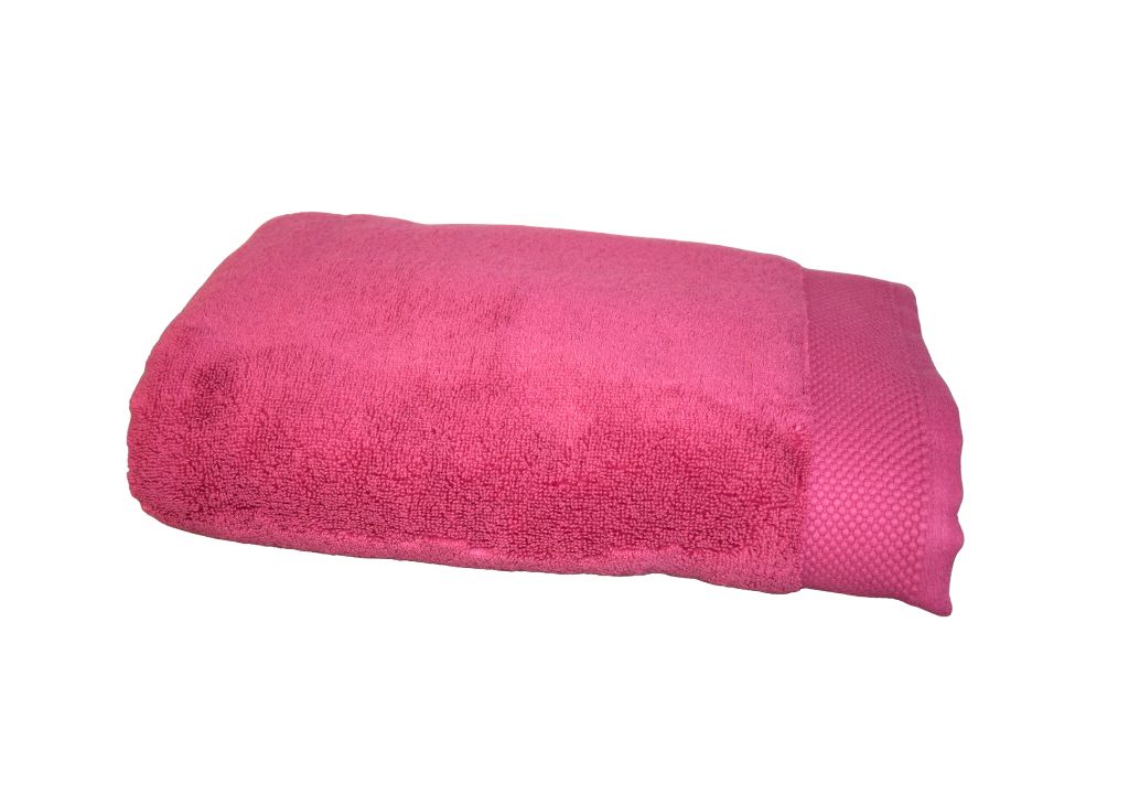 Drap de douche 70x140 micro-coton 520gr/m2 hyper absorbant et moelleux coloris pivoine collection Ariane.