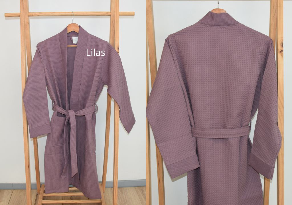Peignoir lilas nid d'abeille