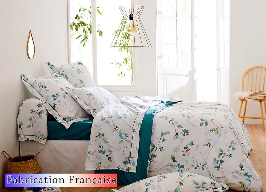 Housse de couette percale 240x220 et 260x240 BALADE fabrication française 