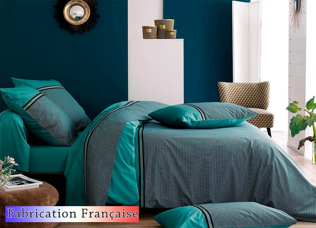 Housse de couette percale 240x220 et 260x240 SUAVE fabrication française 