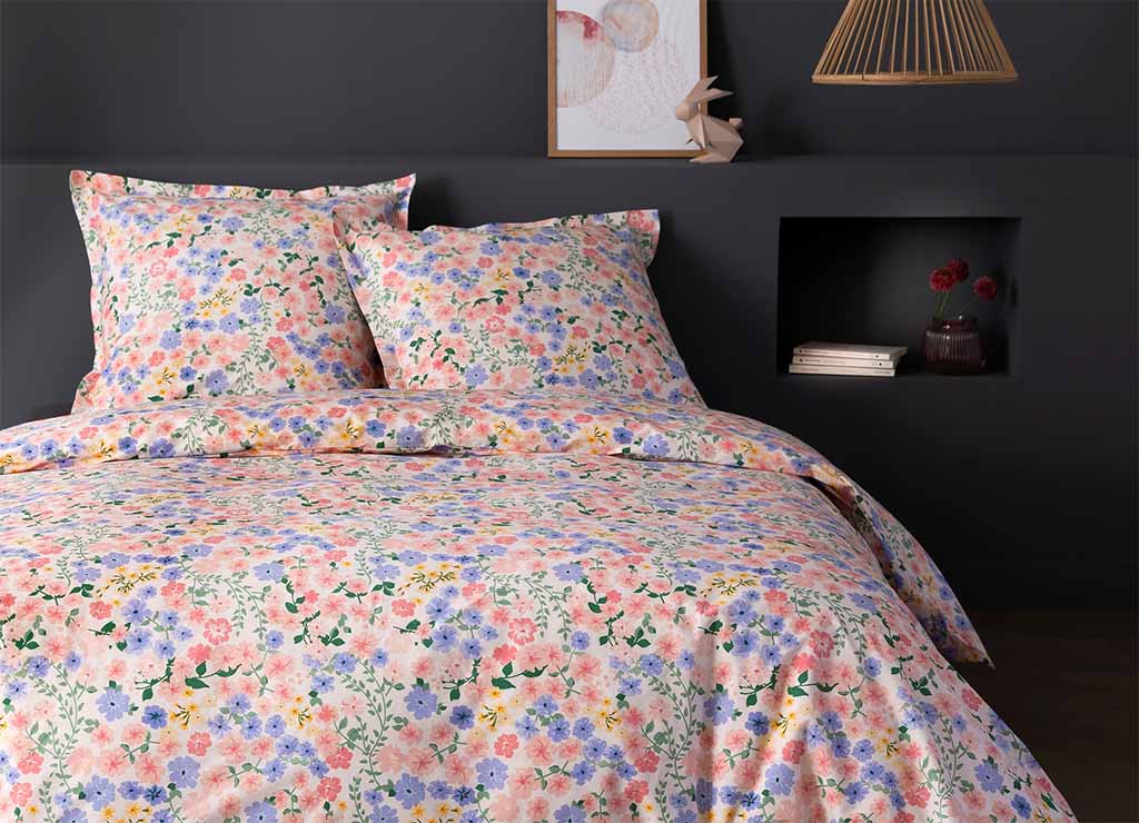 Housse de couette LIVIA 240x220 260x240 percale 