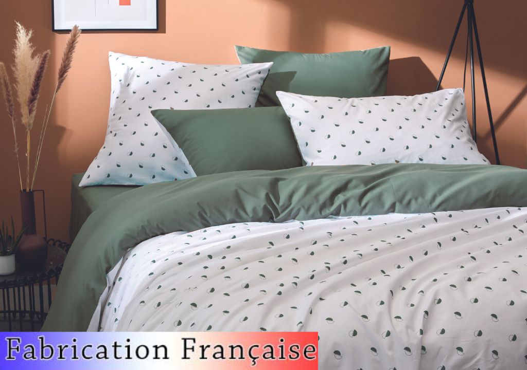 Fabrication Française Housse de couette Percale Alex Kaki