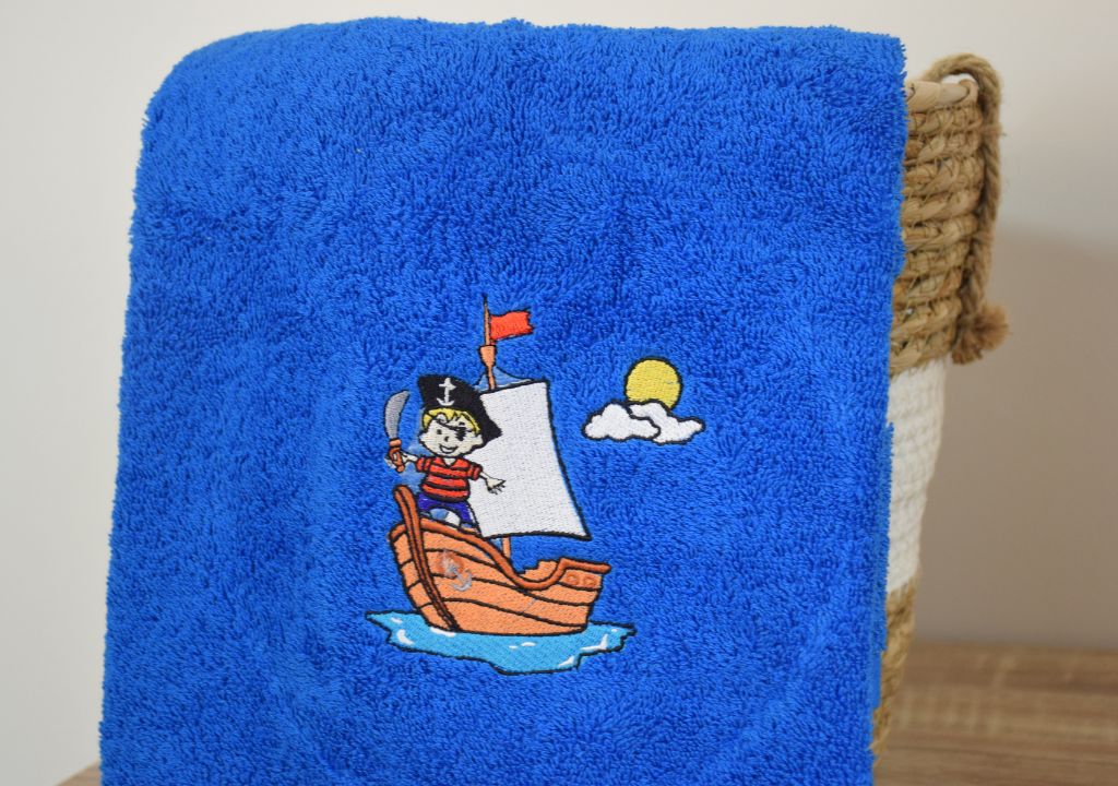 Serviette de bain brodé Pirate