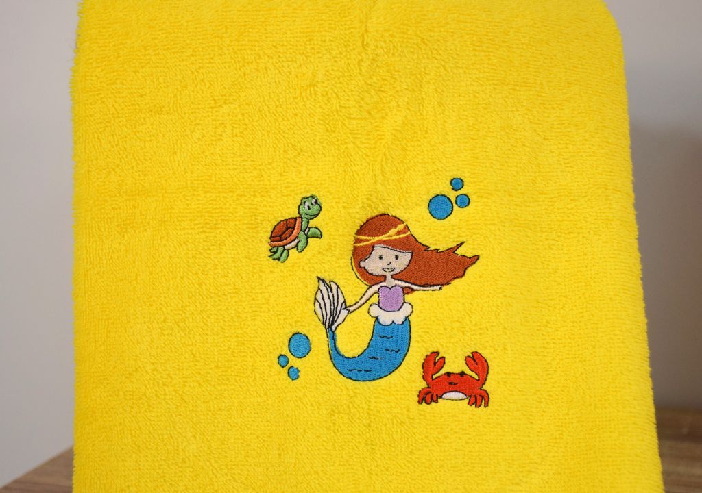 Serviette de bain brodée Sirène