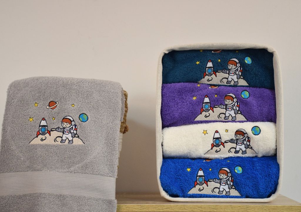 Linge de Bain Brodé Astronaute