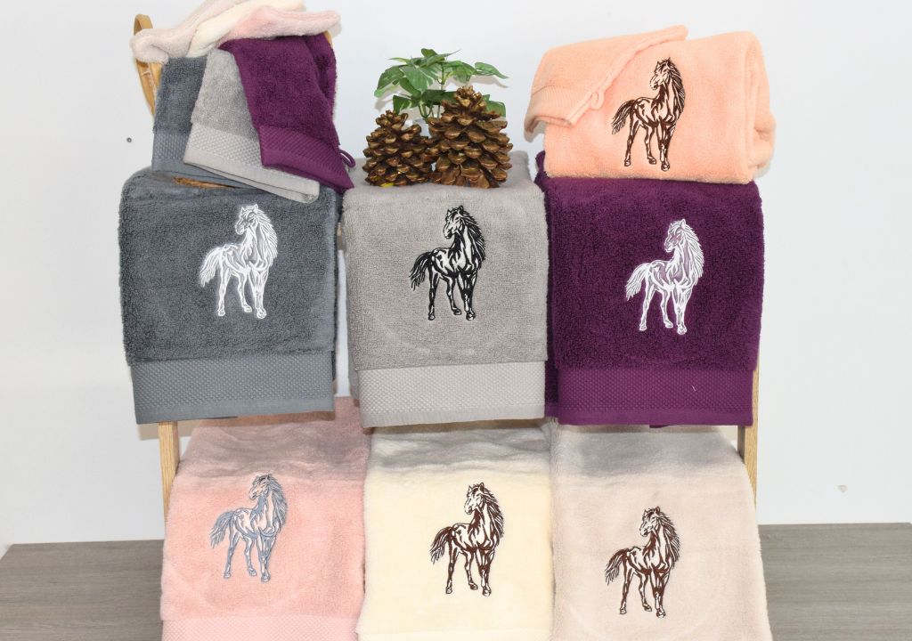 Serviette de Bain cheval en micro-coton