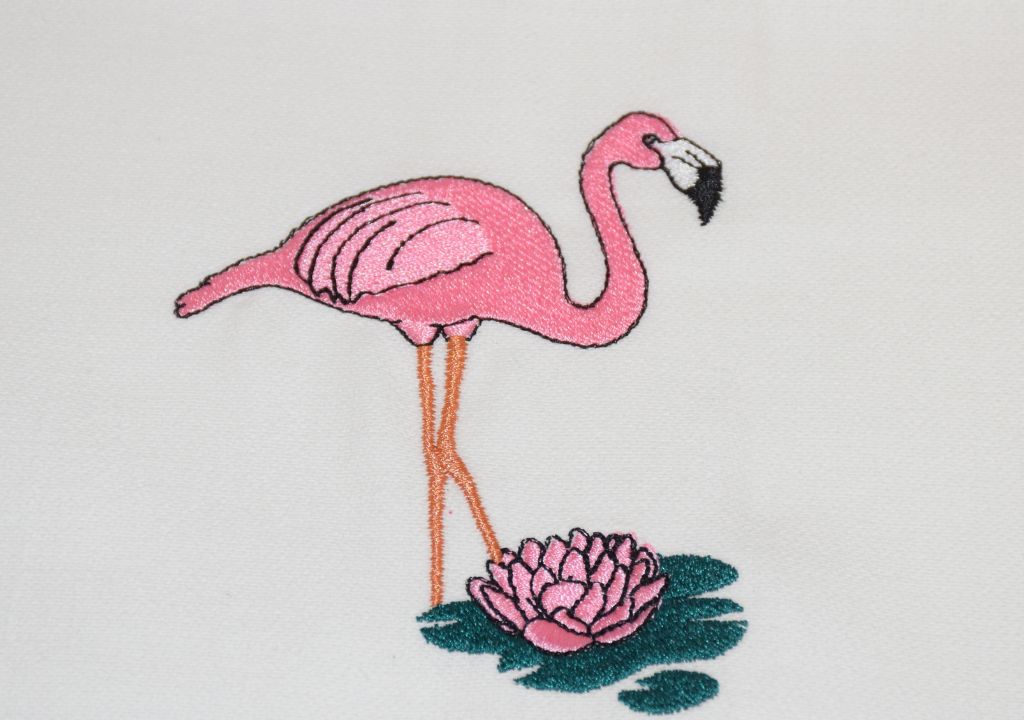 Essuie-main nid d'abeille rectangle Flamant rose